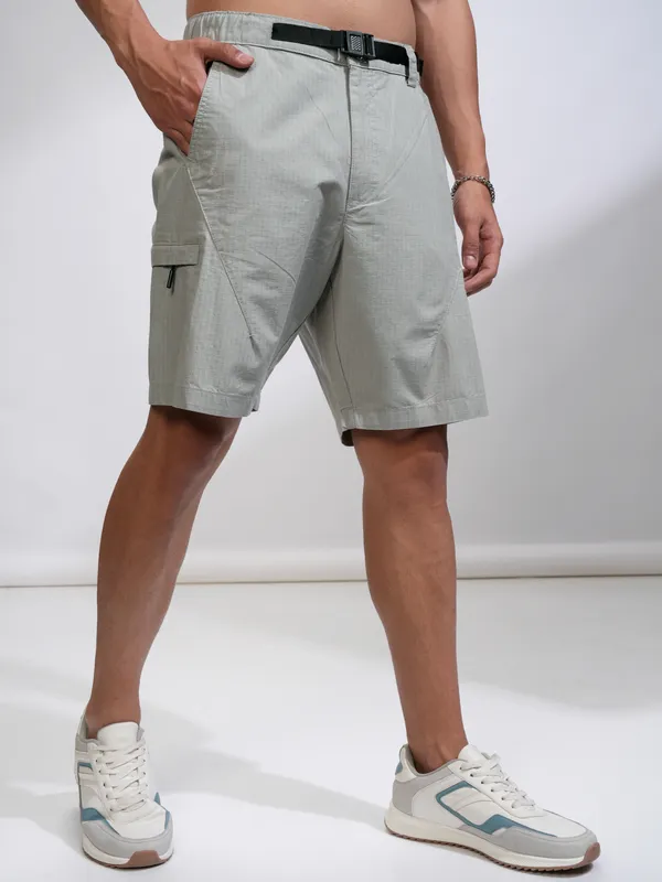 Highlander Men Green Regular Fit Shorts