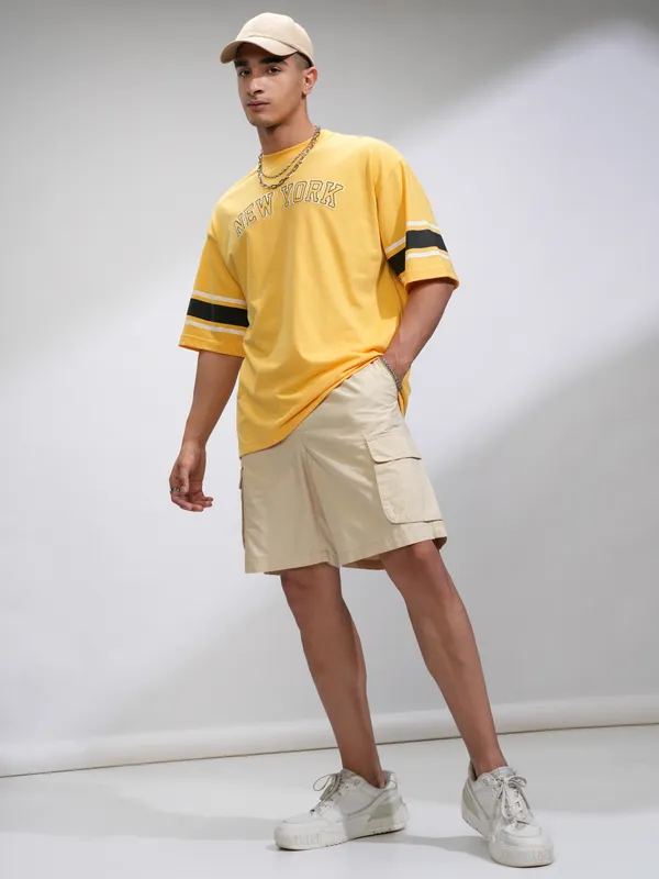 Highlander Men Beige Regular Fit Cargo Shorts