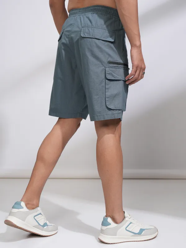 Highlander Men Blue Regular Fit Cargo Shorts