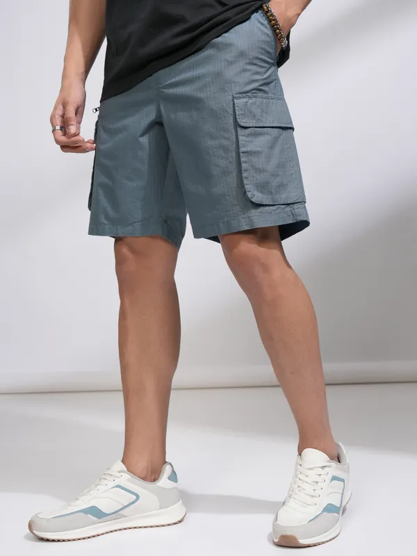 Highlander Men Blue Regular Fit Cargo Shorts