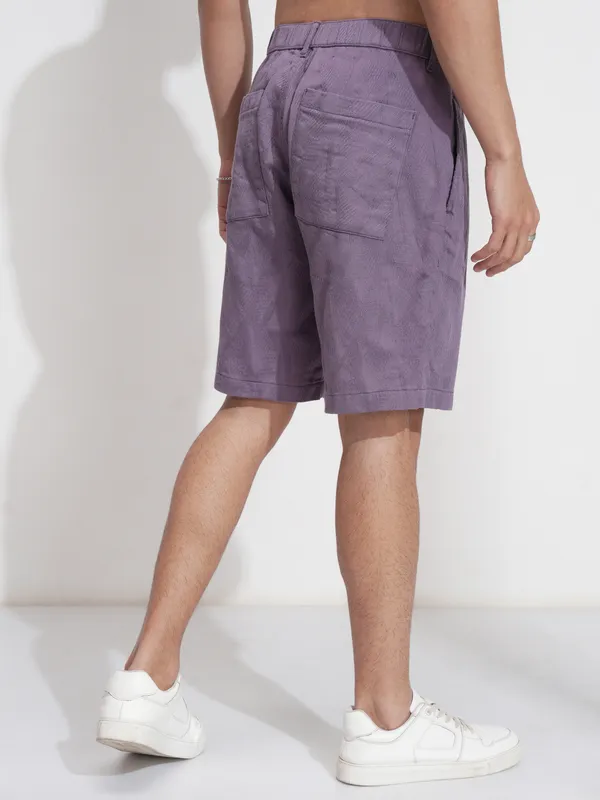 Highlander Men Purple Cotton Shorts