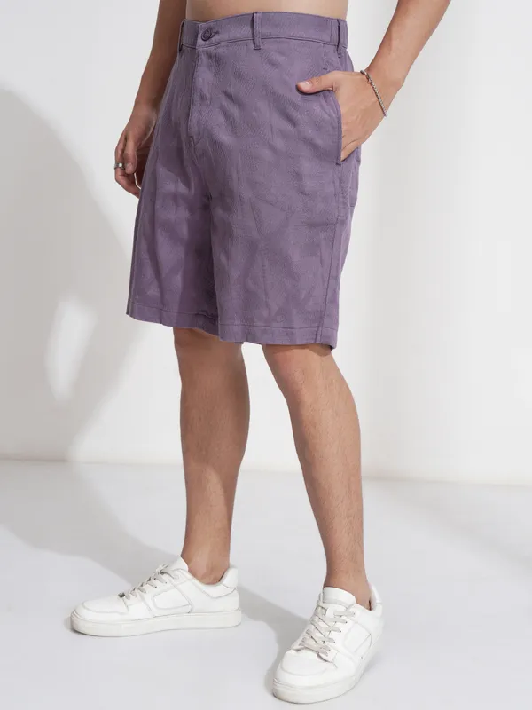 Highlander Men Purple Cotton Shorts