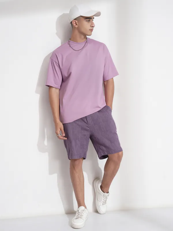 Highlander Men Purple Cotton Shorts
