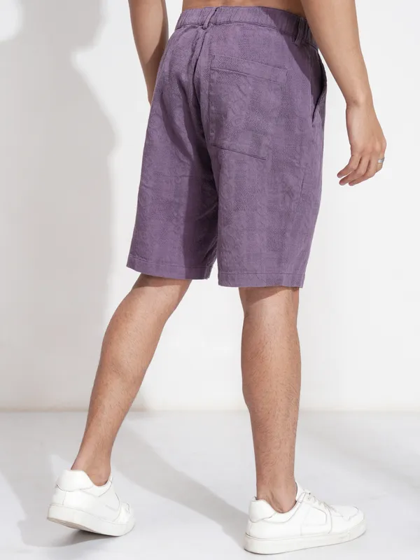 Highlander Men Purple Cotton Shorts