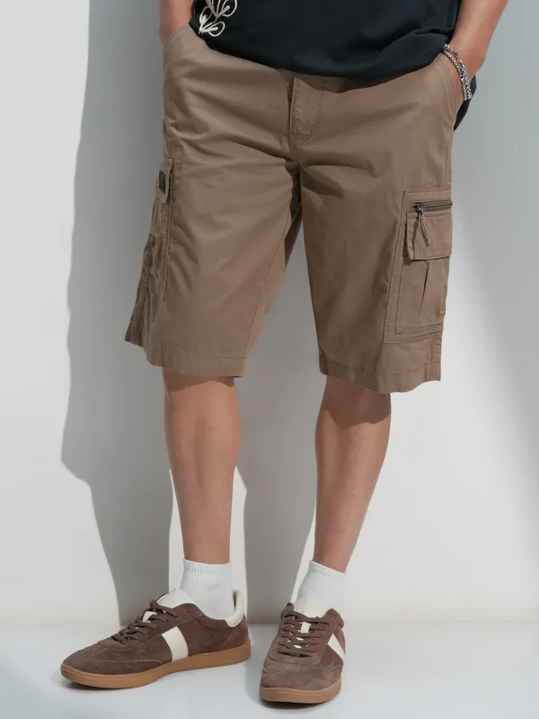 Highlander Men Brown Regular Fit Cargo Shorts