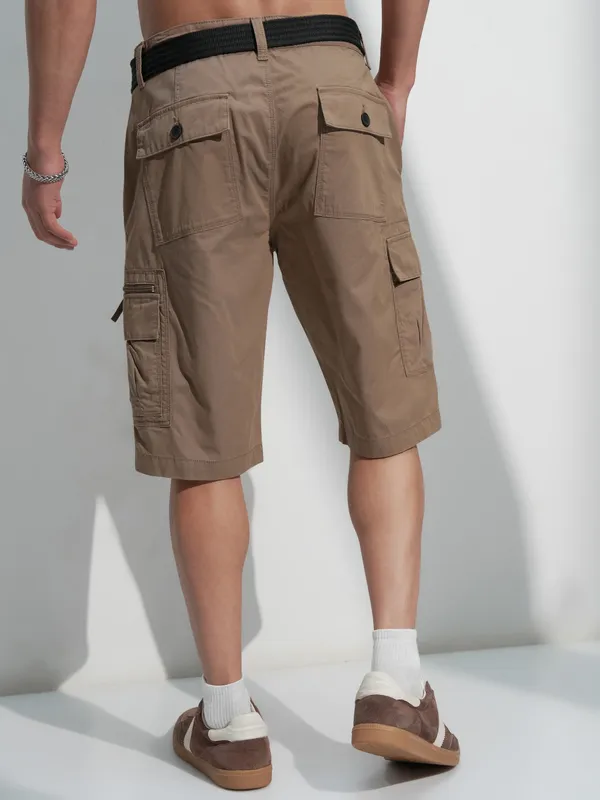 Highlander Men Brown Regular Fit Cargo Shorts