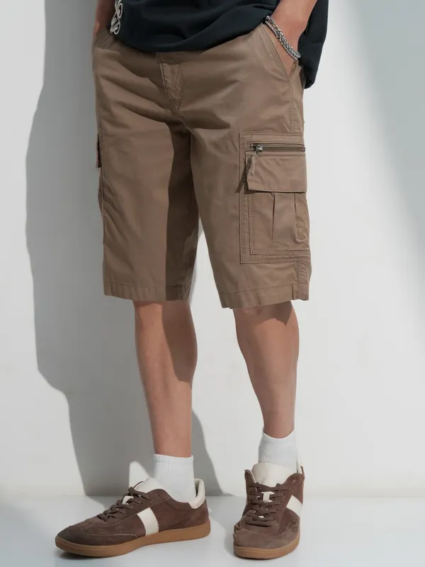 Highlander Men Brown Regular Fit Cargo Shorts