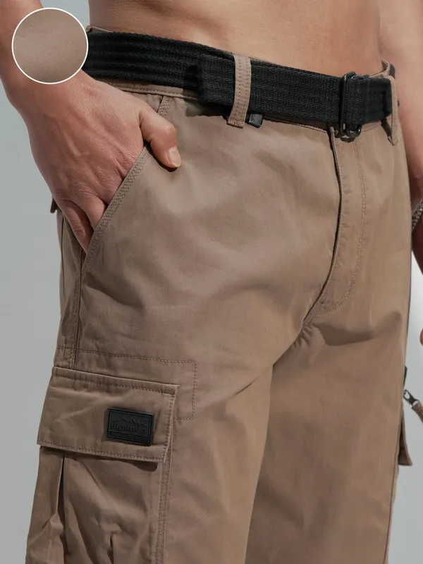 Highlander Men Brown Regular Fit Cargo Shorts
