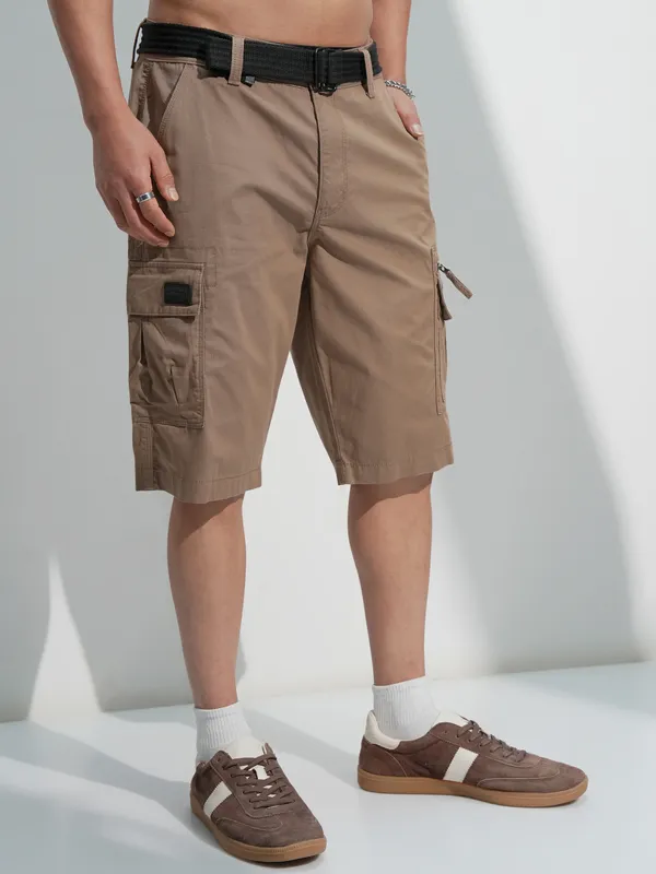 Highlander Men Brown Regular Fit Cargo Shorts