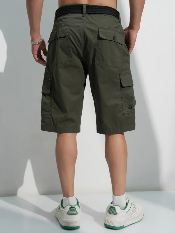 Highlander Men Black Regular Fit Cargo Shorts