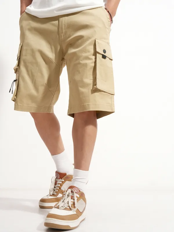 Highlander Men Brown Regular Fit Cargo Shorts