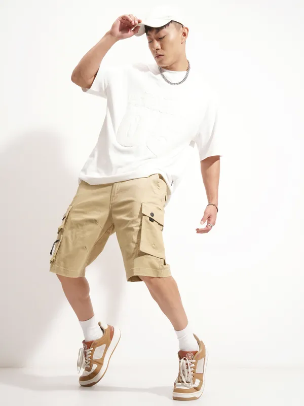 Highlander Men Brown Regular Fit Cargo Shorts