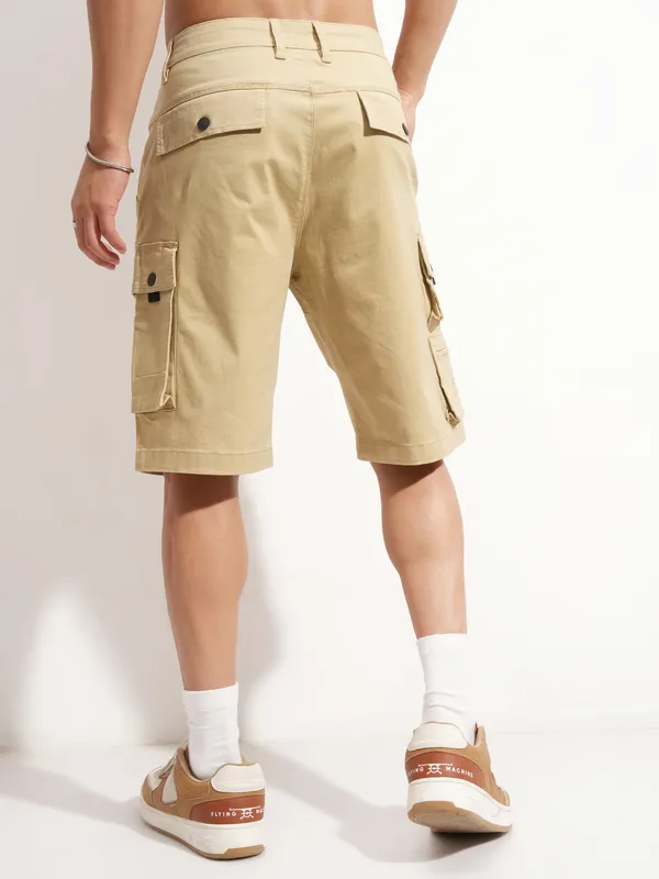 Highlander Men Brown Regular Fit Cargo Shorts