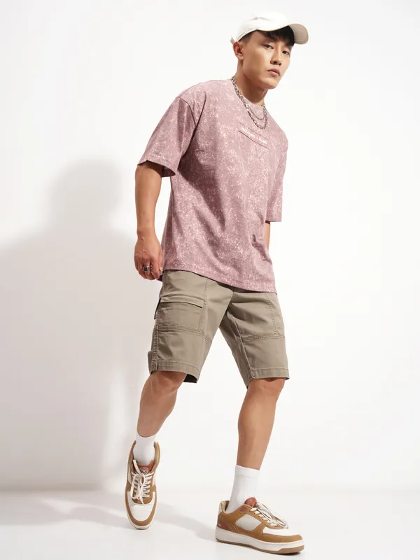 Highlander Men Grey Relaxed Fit Cargo Shorts