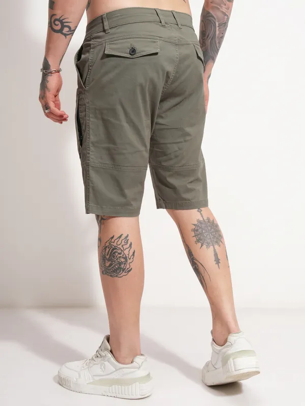 Highlander Men Teal Relaxed Fit Cargo Shorts