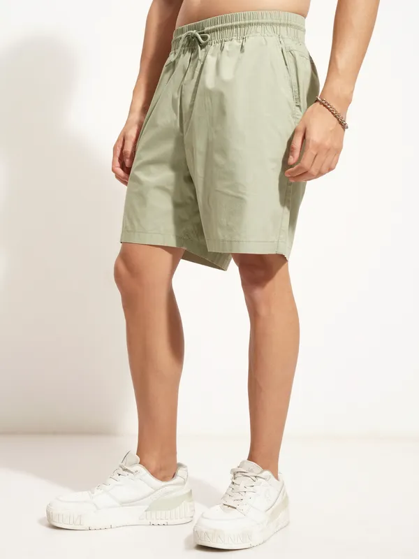 Highlander Men Olive Relaxed Fit Shorts