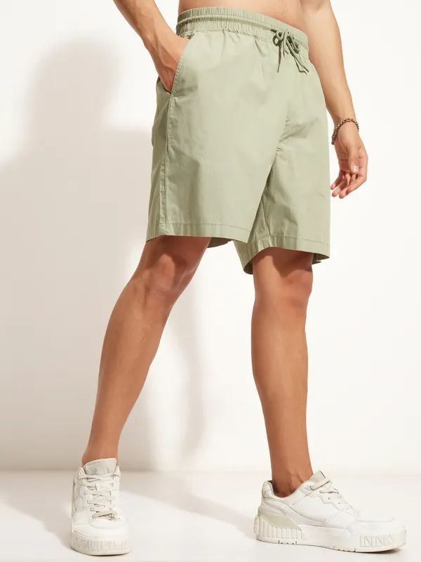 Highlander Men Olive Relaxed Fit Shorts