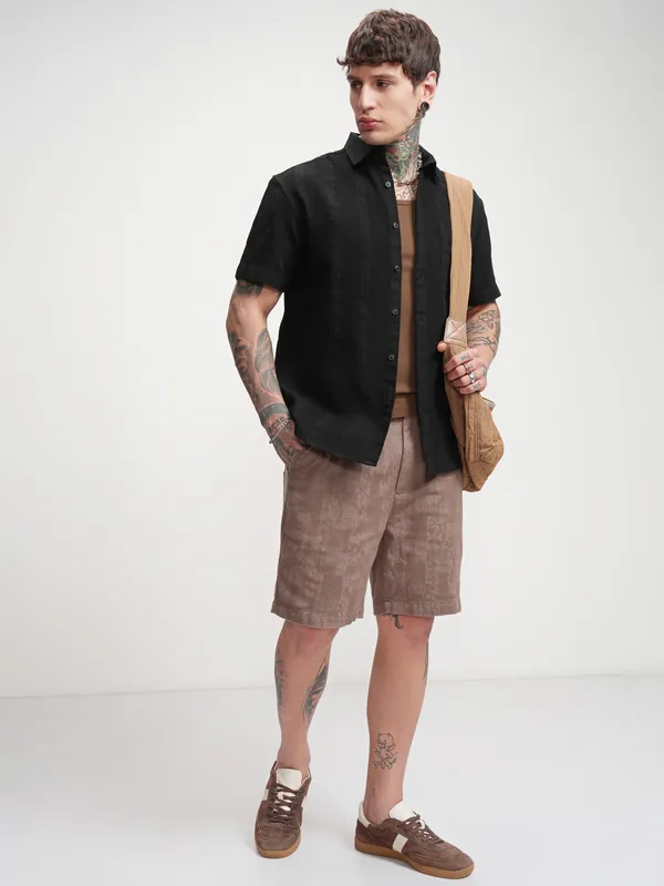Highlander Men Brown Regular Shorts