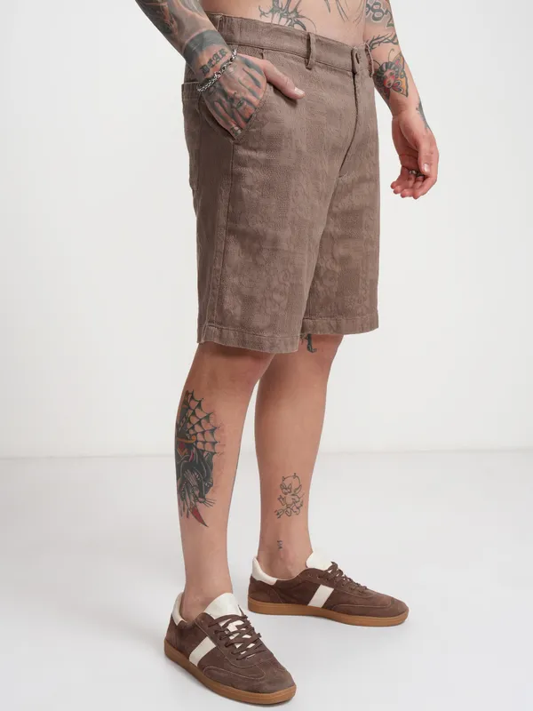 Highlander Men Brown Regular Shorts