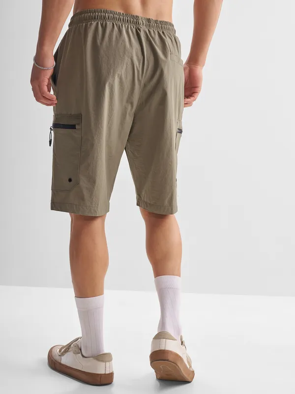 Highlander Men Brown Slim Fit Cargo Shorts