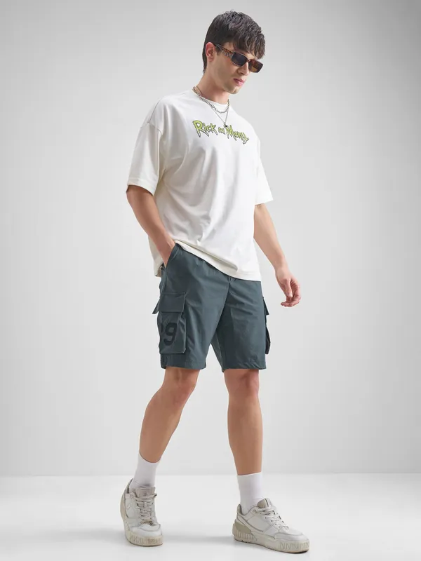 Highlander Men Blue Slim Fit Cargo Shorts