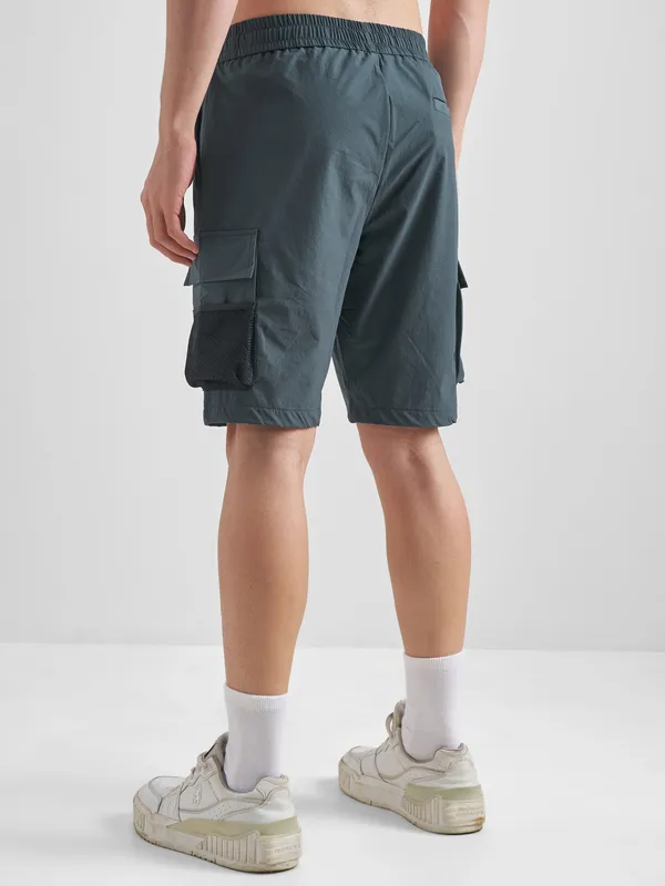 Highlander Men Blue Slim Fit Cargo Shorts