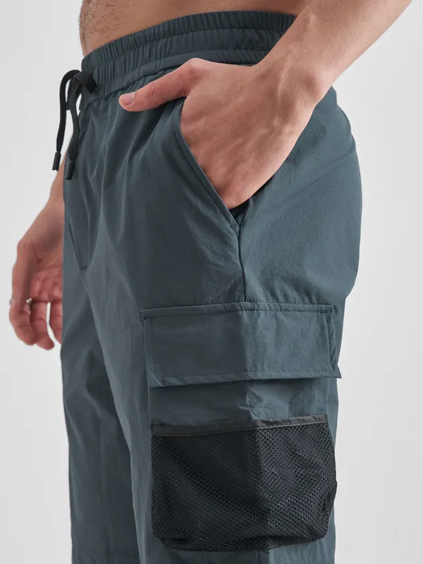 Highlander Men Blue Slim Fit Cargo Shorts