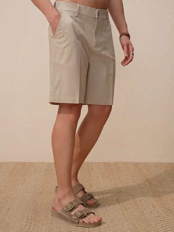 Highlander Men Beige Relaxed Fit Shorts