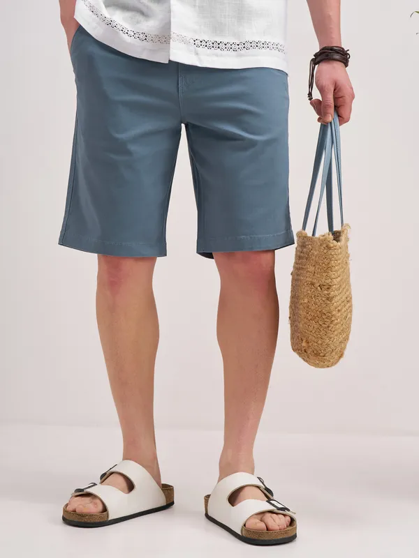 Highlander Men Grey Slim Fit Chino Shorts