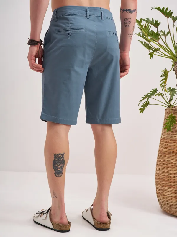 Highlander Men Grey Slim Fit Chino Shorts