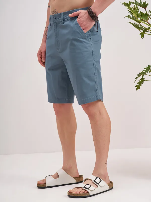 Highlander Men Grey Slim Fit Chino Shorts