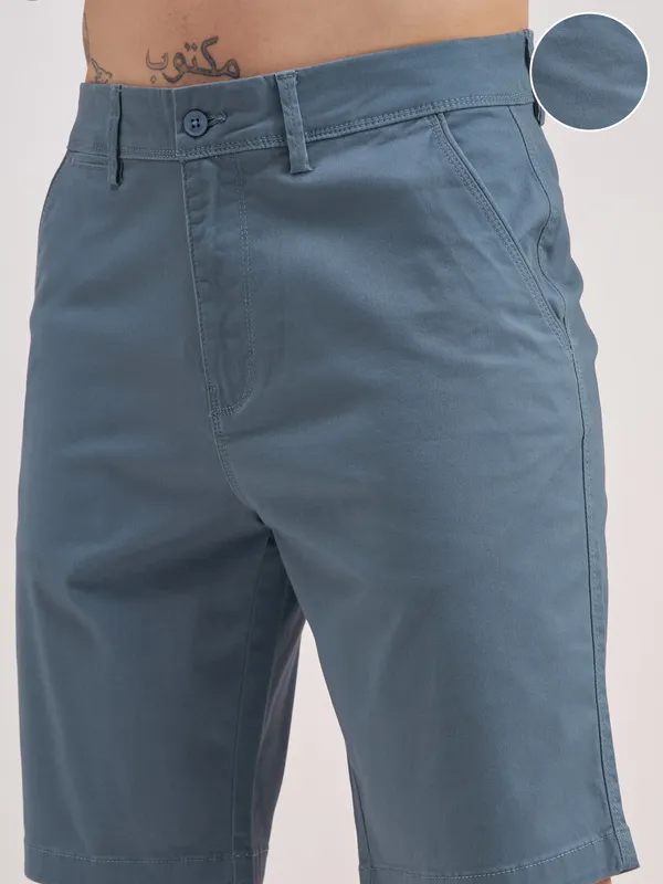 Highlander Men Grey Slim Fit Chino Shorts