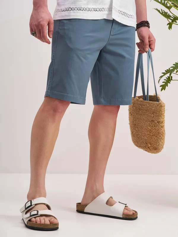 Highlander Men Grey Slim Fit Chino Shorts