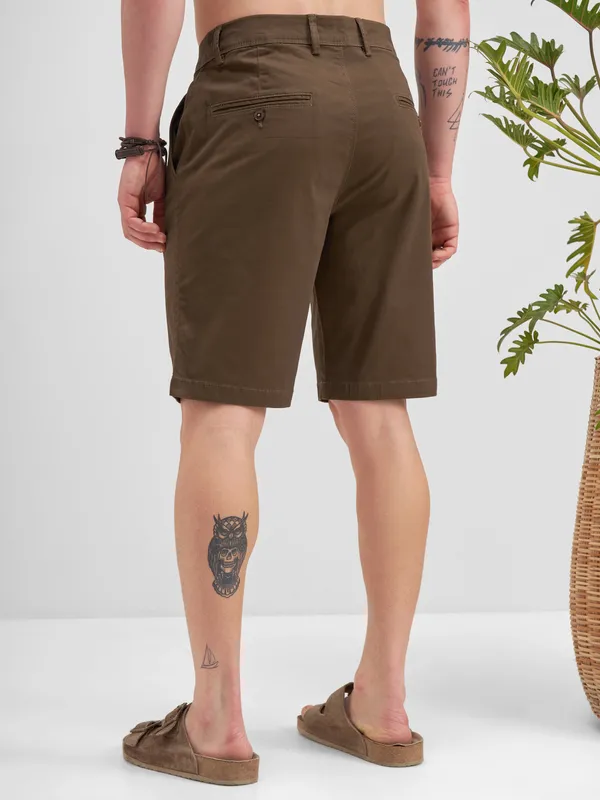 Highlander Men Brown Slim Fit Chino Shorts