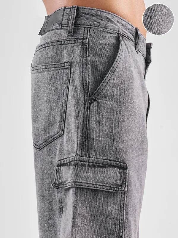 Highlander Men Grey Regular Fit Denim Shorts