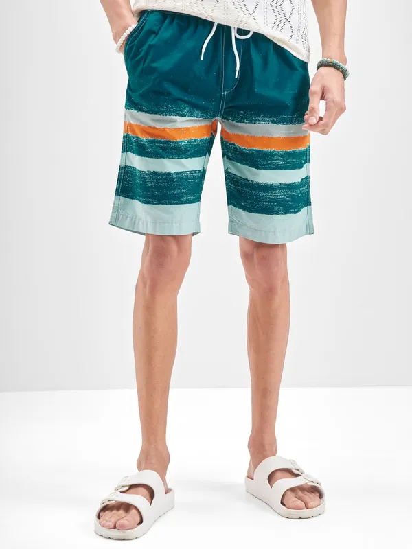 Highlander Men Teal Regular Fit Shorts