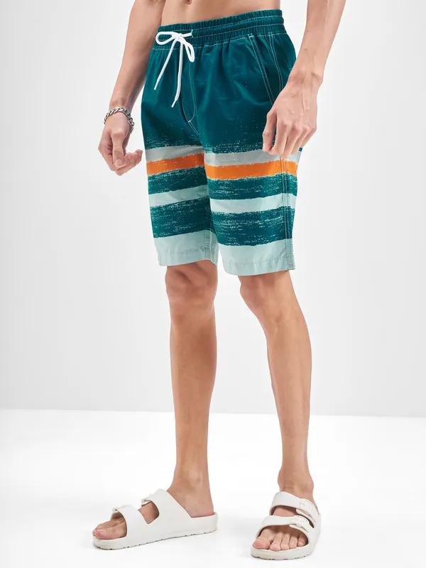 Highlander Men Teal Regular Fit Shorts