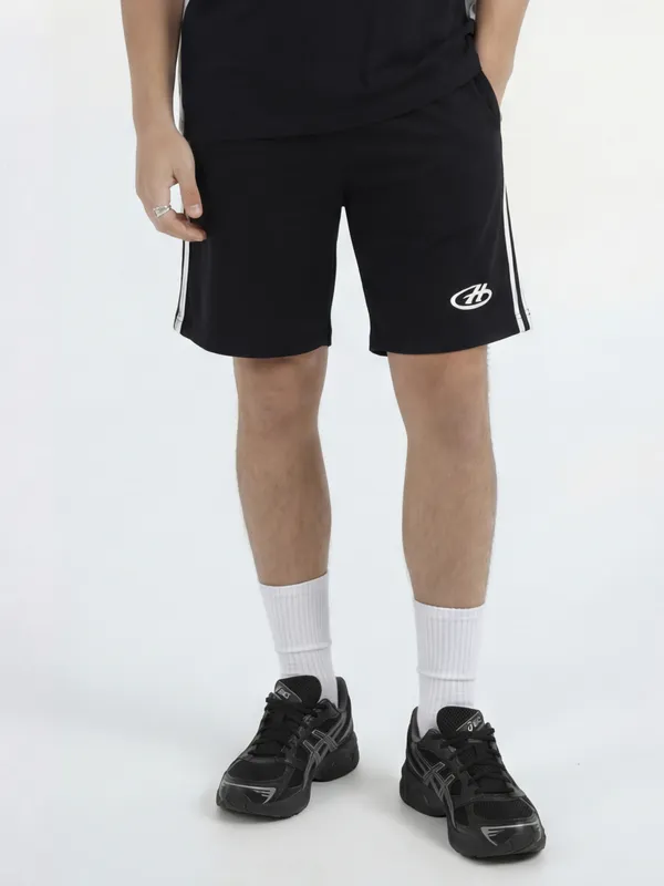 Highlander Men Black Relaxed Fit Regular Shorts