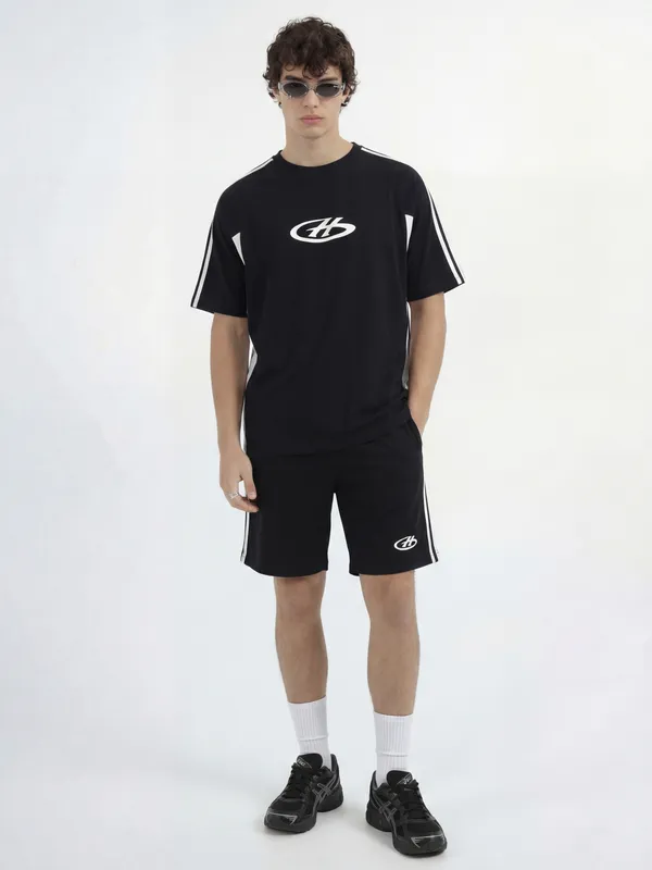 Highlander Men Black Relaxed Fit Regular Shorts