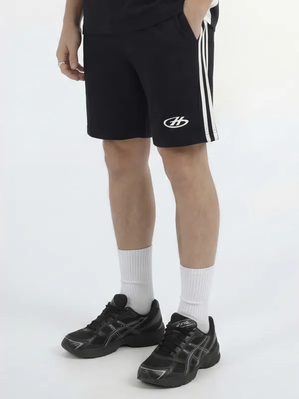 Highlander Men Black Relaxed Fit Regular Shorts