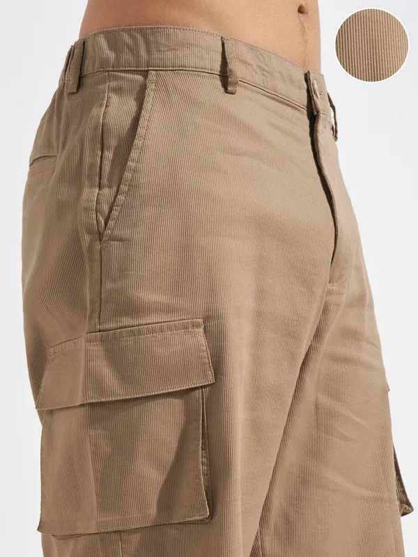 Highlander Men Brown Relaxed Fit Cargo Shorts