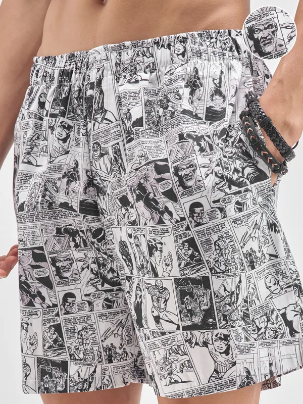 Marvel By Highlander Men White Avengers Cotton Boxers