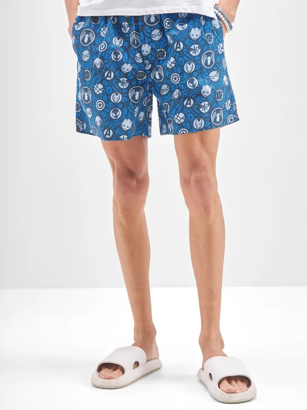 Marvel By Highlander Men Blue Avengers Cotton Boxers