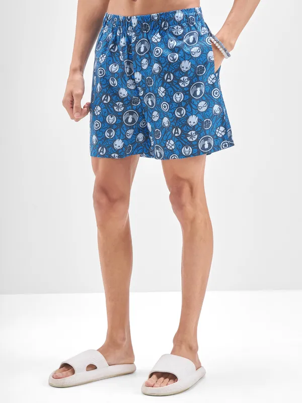 Marvel By Highlander Men Blue Avengers Cotton Boxers