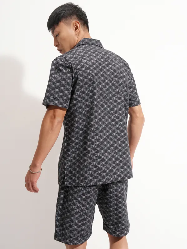 Marvel By Highlander Men Black Spider-Man Shirt With Shorts Co-Ords