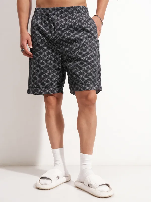 Marvel By Highlander Men Black Spider-Man Shirt With Shorts Co-Ords