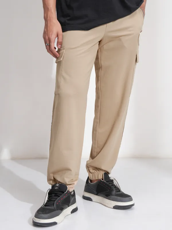 Marvel By Highlander Men Nude Black Panther Relaxed Fit Solid Cargos