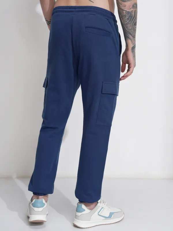 Marvel By Highlander Men Navy Blue Spider-Man Relaxed Fit Solid Cargos