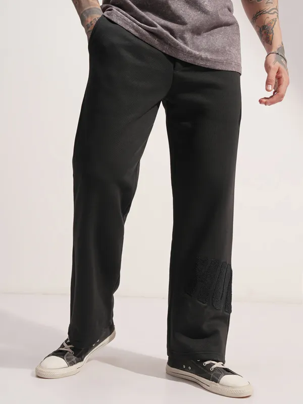 Marvel By Highlander Men Black Hulk Baggy Solid Casual Trouser
