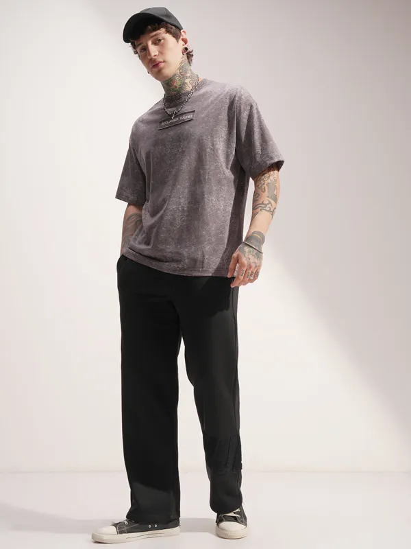 Marvel By Highlander Men Black Hulk Baggy Solid Casual Trouser